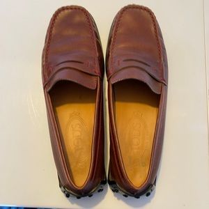 Tod’s penny loafers 37 brown with red stitching